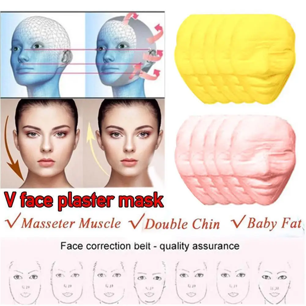 5pcs/bag Plaster Mask Sealing and Powerful Oxygen Injection Whitening Reduce Fine Lines Facial Care 5D V Face Shaping Bandage