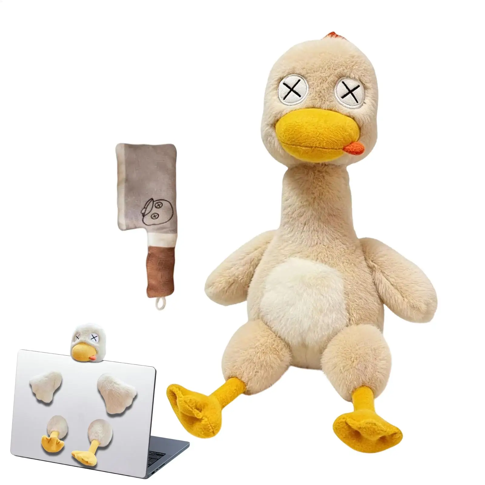 Magnetic Detachable Plush Duck Detachable Cute Stress Relief Fidget Dolls Cartoon Stuffed Animal Doll for Kids Teens Adults Home