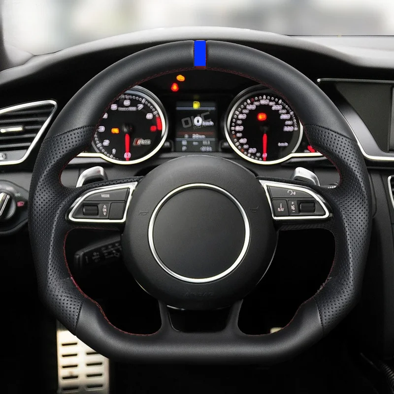 Wear Resistant Full Leather Steering Wheel Easy Installation OE Style for Audi A4 B8 B8.5 2008-2016 Car Interior Parts