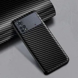 Carbon Fibre texture Phone Case for Xiaomi Poco X4 Pro NFC 5G Fashion Design Back Cover Funda Coque for Xiaomi Poco M4 Pro Case