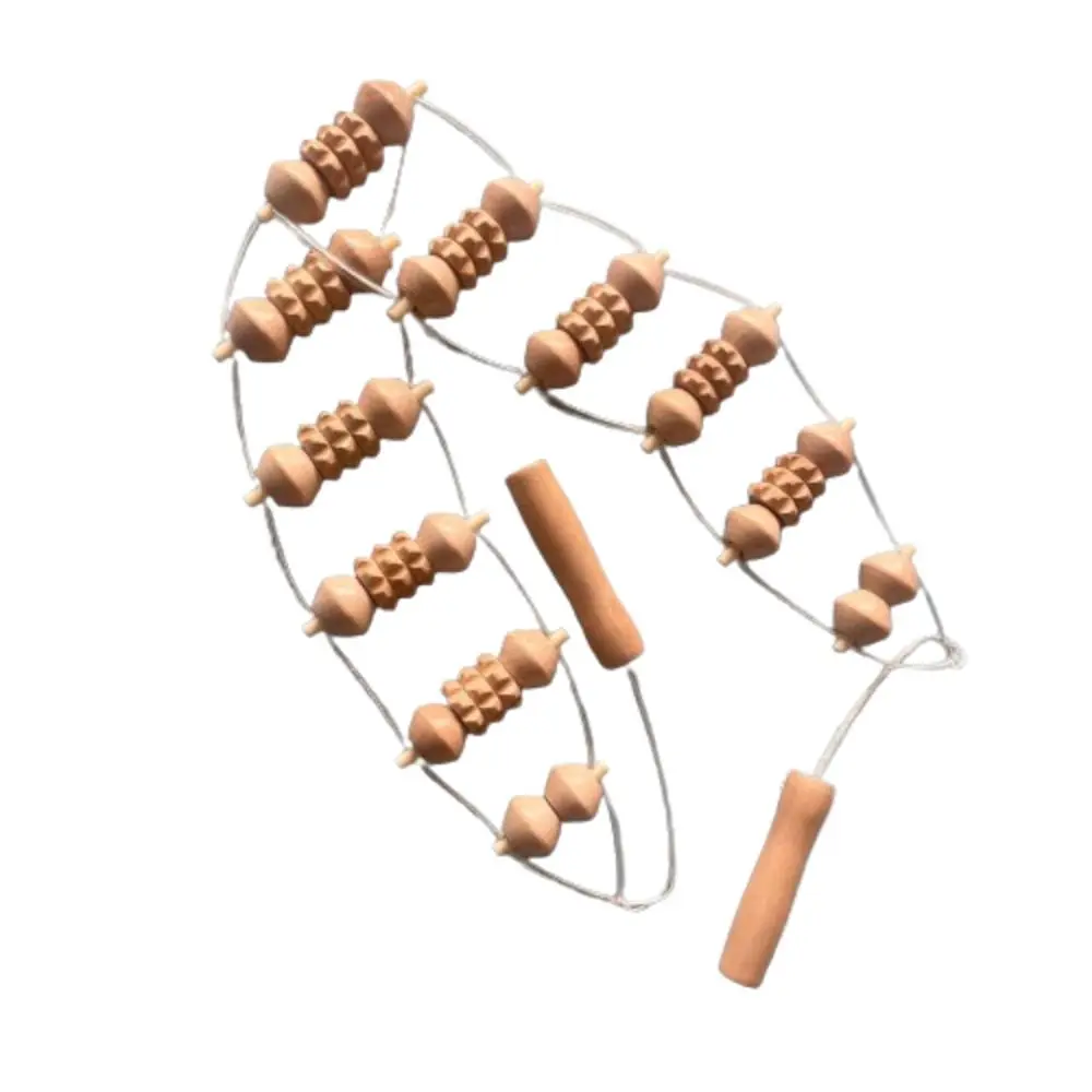 

Деревянный массажный роликовый веревка для релаксации, антицеллюлитный роликовый массажер для мышц, тонкий массажер для тела без заусенцев, инструмент для шеи