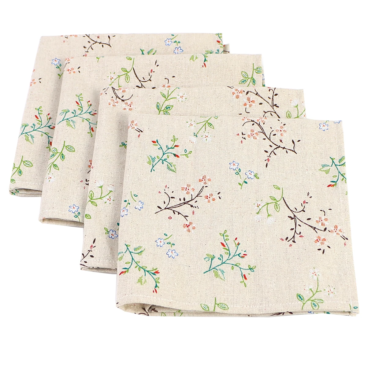 

4PCS 40x40CM Floral Printed Cloth Napkins Japanese Style Dinner Dish Towel Wedding Restaurant Bar Table Mat serviette de table