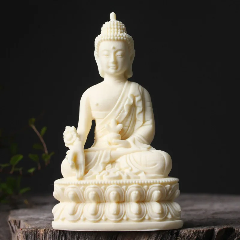 

Ivory Nut Carved Doctor King Buddha Bhaisajyaguru14.5*8*6.5cmHome Decoration Desktop Crafts Ornaments