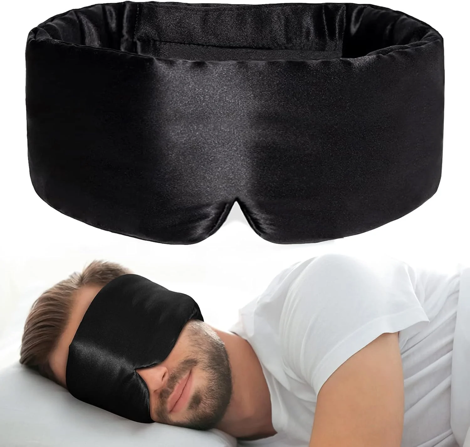 100% Natural Mulberrry Silk Sleep Mask,No Pressure Soft Blindfold,22 Momme Luxury Silk Sleep Eyemask