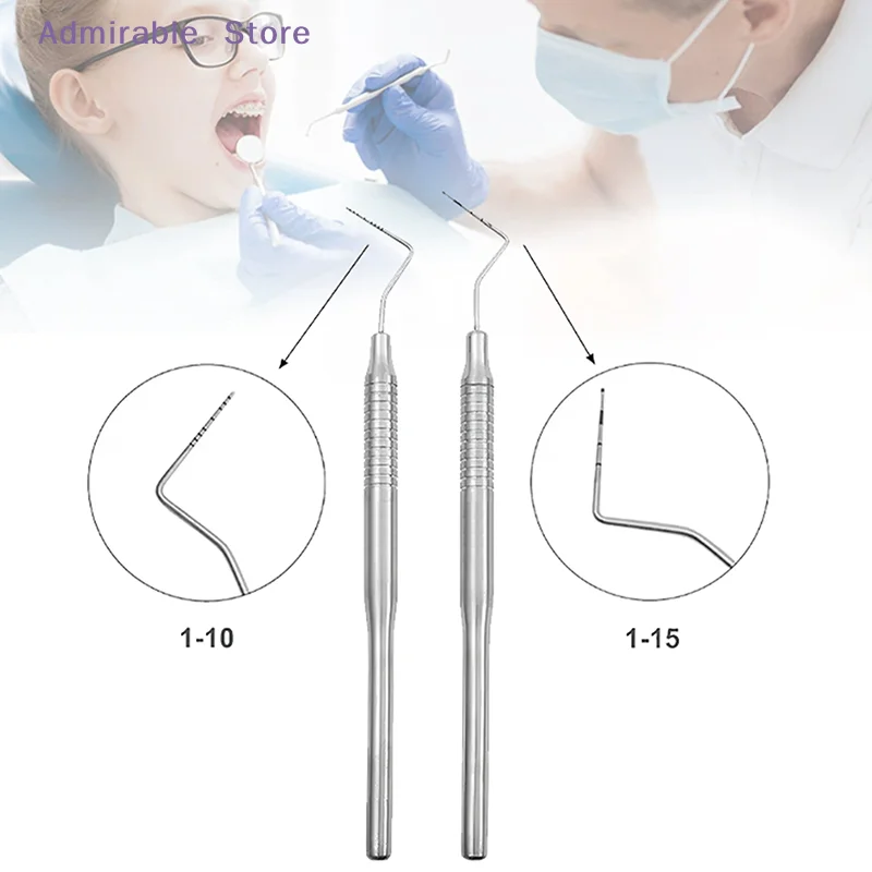 wDental Stainless Steel Periodontal Probe With Scaler 1-10 1-15  Probe Instrument Tool Teeth Clean Hygiene Tools