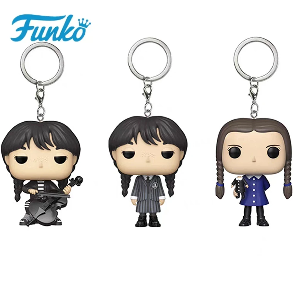 Nuevo Precio Imbatible: Llaveros de Bolsillo FUNKO de la Serie Familia Addams, Figura de Acción de Wednesday con Violonchelo