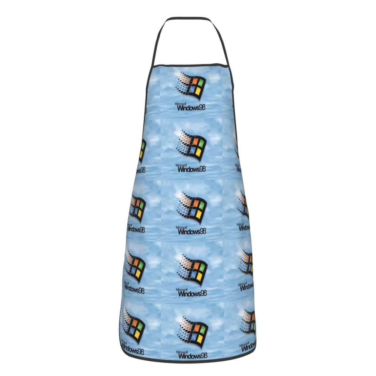 Windows 98 Start Screen Apron Chef Cooking Tablier Sleeveless Bib Kitchen Cleaning Pinafore for Women Men Painting