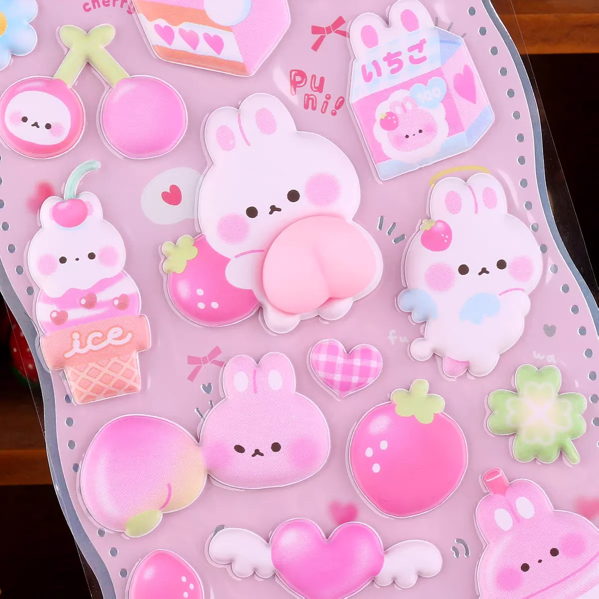 

Creative Animals Rabbit Soft Puffy 3D Stickers Scrapbooking Diy Journal Stationery Sticker Cartoon Deco School Office Supplies