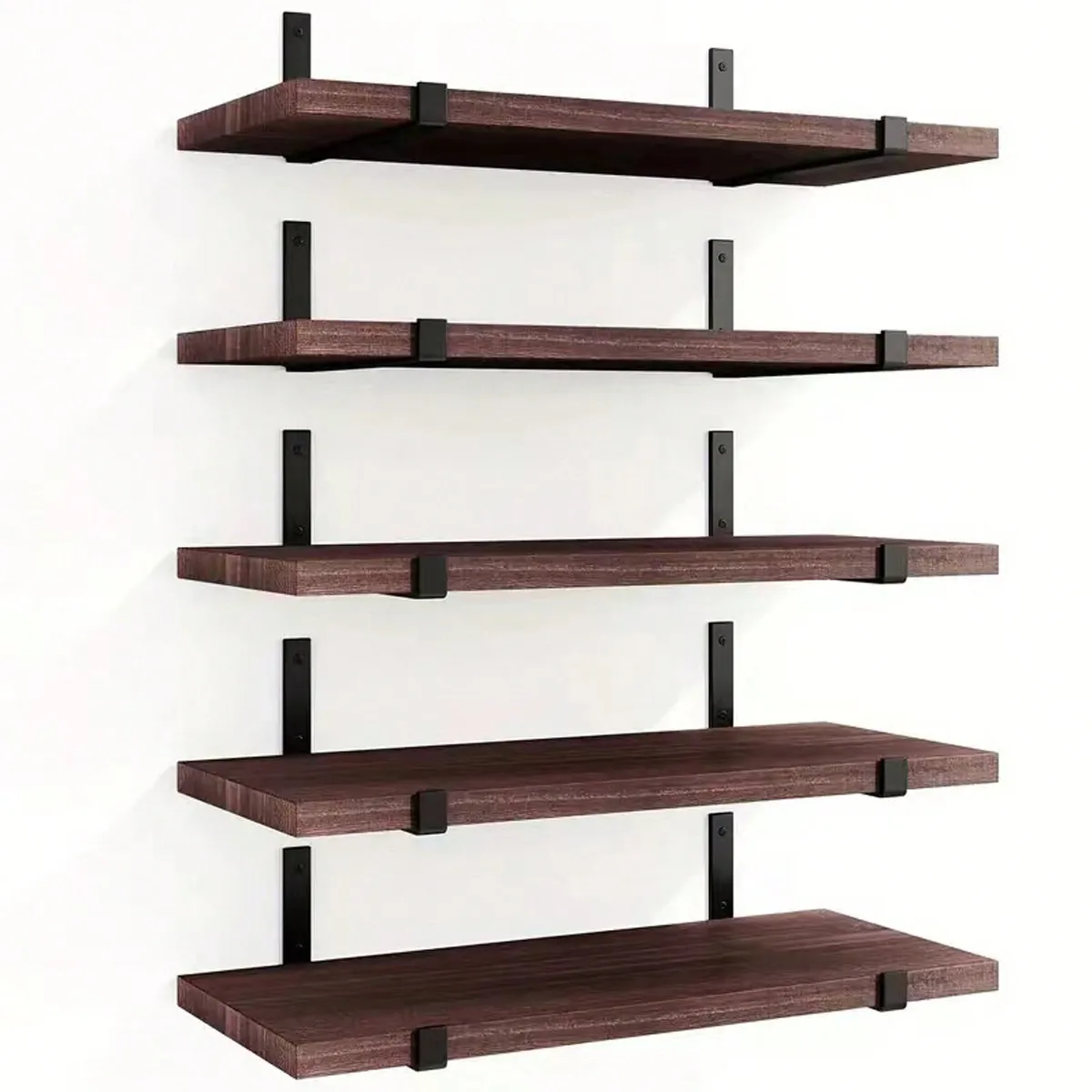 

[Christmas Decor] 5pcs Equal-Length Floating Wall Shelves, Wall-Mounted Storage Racks for Home Organization & Decor