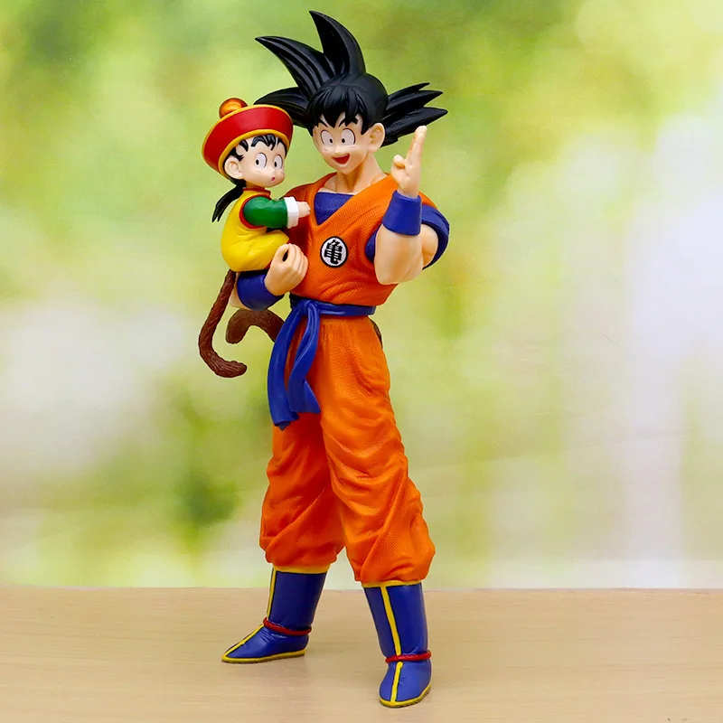 

Dragon Ball Gohan Goku Father And Son Super Saiyan Earth Warrior Childhood Hug Desktop Decoration Collectible Figure model toy