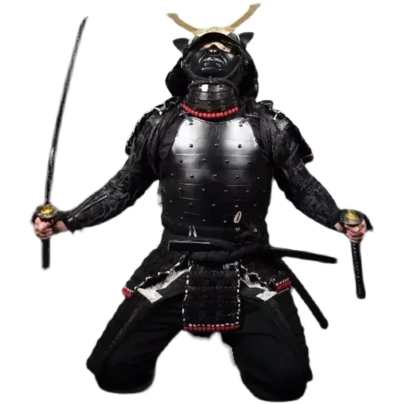 High Quality Japanese Black Samurai Armor Imperial Bushi Tousei-gusoku Cold Rolled Steel Japan Warrior Armour Helmet Wearable