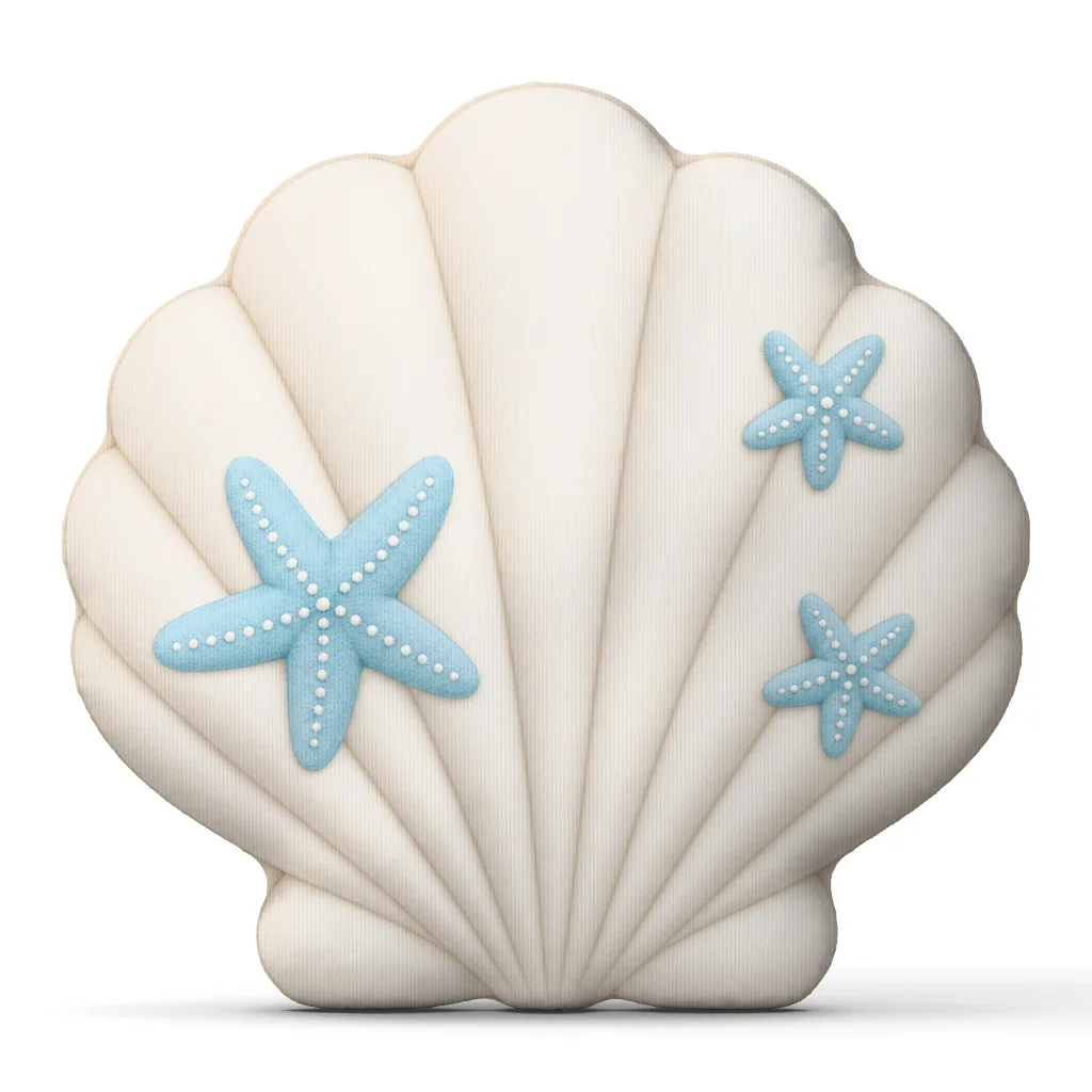 Ocean Seashell Shaped Throw Pillow Blue Starfish Cushion Plush Stuffed Decorative Cushion for Coastal Beach Home Decor Sofa