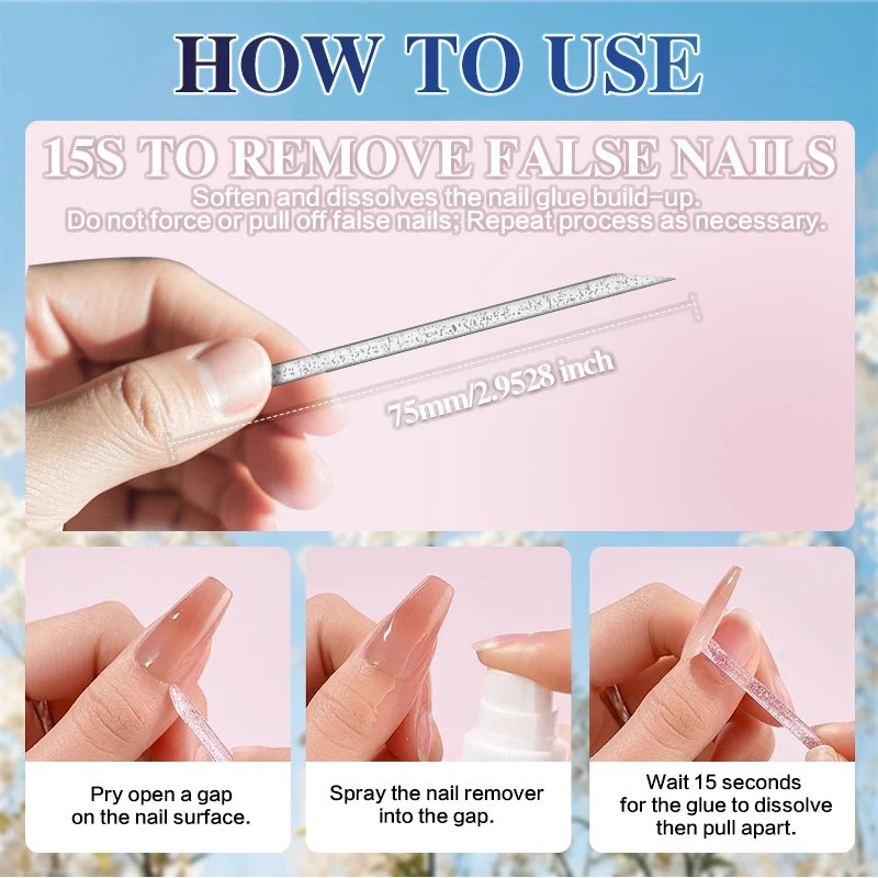 BRIDGE SOUND 60ml 2Pack Pro dissolvant d'adhésif pour ongles Kit Double de qualité Salon et manucure à domicile essentiel