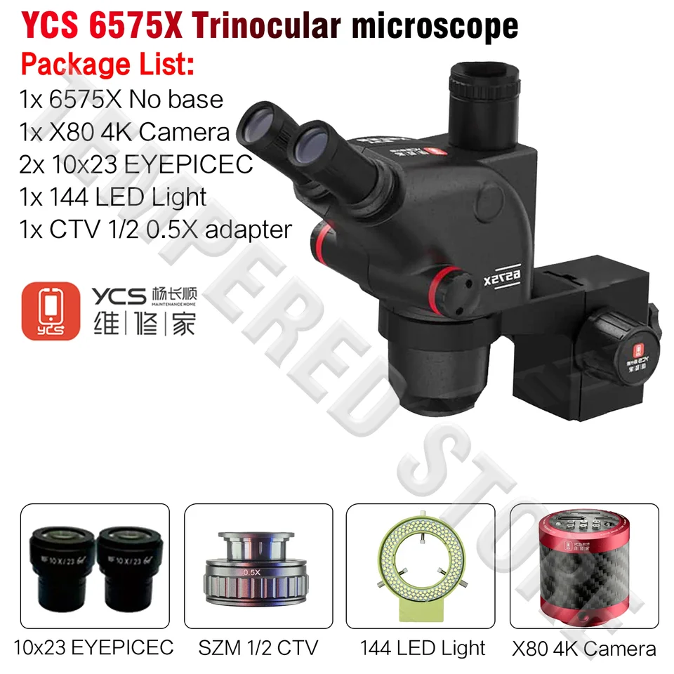 YCS Repairer YCS-6575X Trinocular Microscope 6.5x-75x times