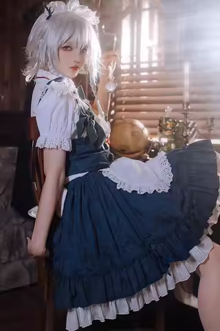 Izayoi Sakuya Cosplay Costume Touhou Project Lolita Kimono Uniform for Halloween Christmas Party Masquerade Anime Shows