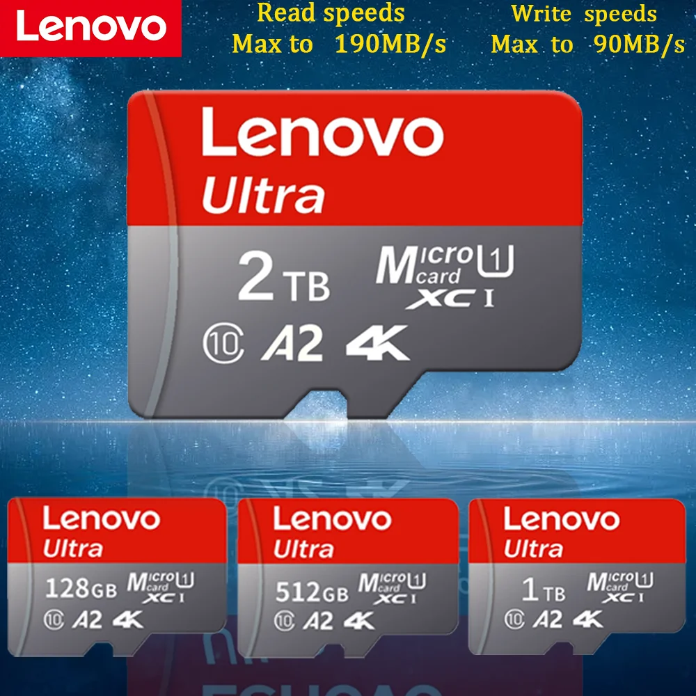 Lenovo 1TB 2TB 512GB 128GB Micro SDXC SD Card Micro TF SD U3 Waterproof -25°C~85°C Dash Cam Security Camera Warranty Included