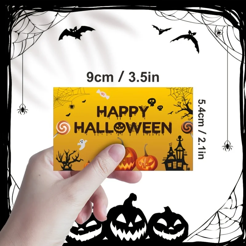 30/50sheets Party Scratch Cards,Gift Lottery Tickets,Happy Halloween with Pumpkin,Bat,Spider Design for Family Gathering Lottery view 4