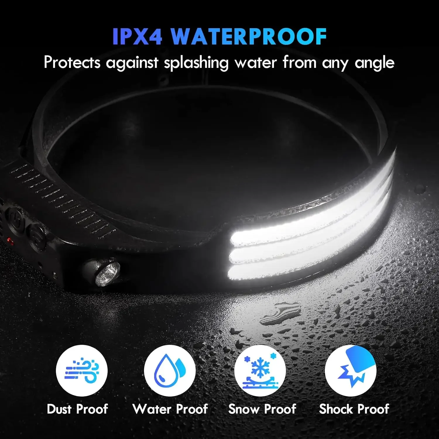 LED Headlamp Sensor Headlight With Built-in Battery Head Flashlight USB Rechargeable Work Light Head Lamp Super Bright Torch