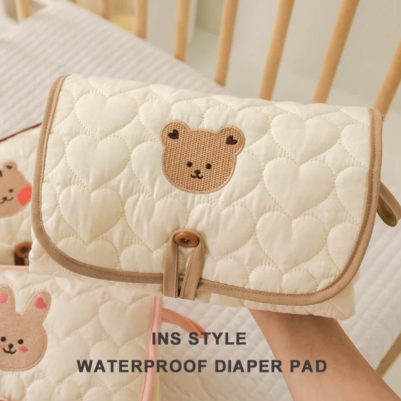 2024 Korean Ins New Baby Portable Diaper Pad Foldable Diaper Bag Multifunctional Waterproof Diaper Pad