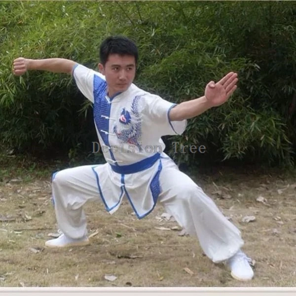 2024 new chinese style tai chi wushu suit shao lin changquan training costume exquisite dragon embroidery stage performance set