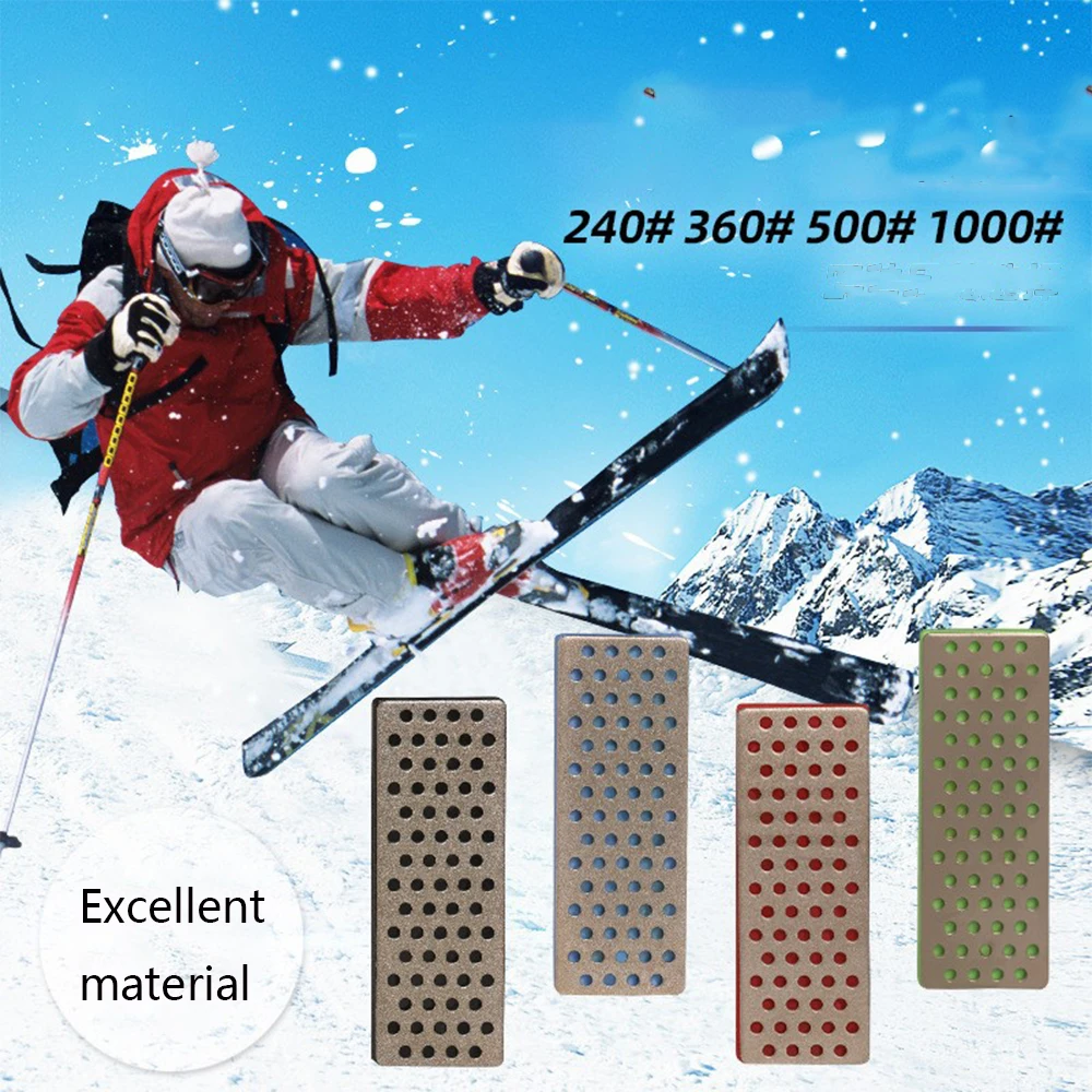 4pcs/Set Backing Whetstone Block For Ski Edge Skiing Sharpeners 240 360 500 1000 Grit Diamond Sharpening Hone Stone