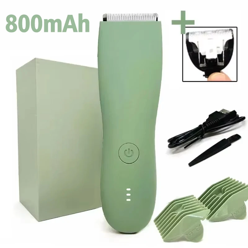 Balls Trimmer Men, Pubic & Body Hair Trimmer Groin Men, IPX7 Waterproof Electric Body Groomer with Replaceable Ceramic Blade