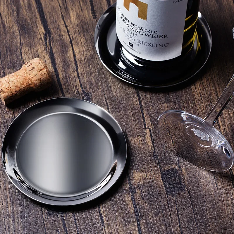 18/10 stainless steel coaster, red wine bottle pad, desktop moisture-proof coaster with wine stopper