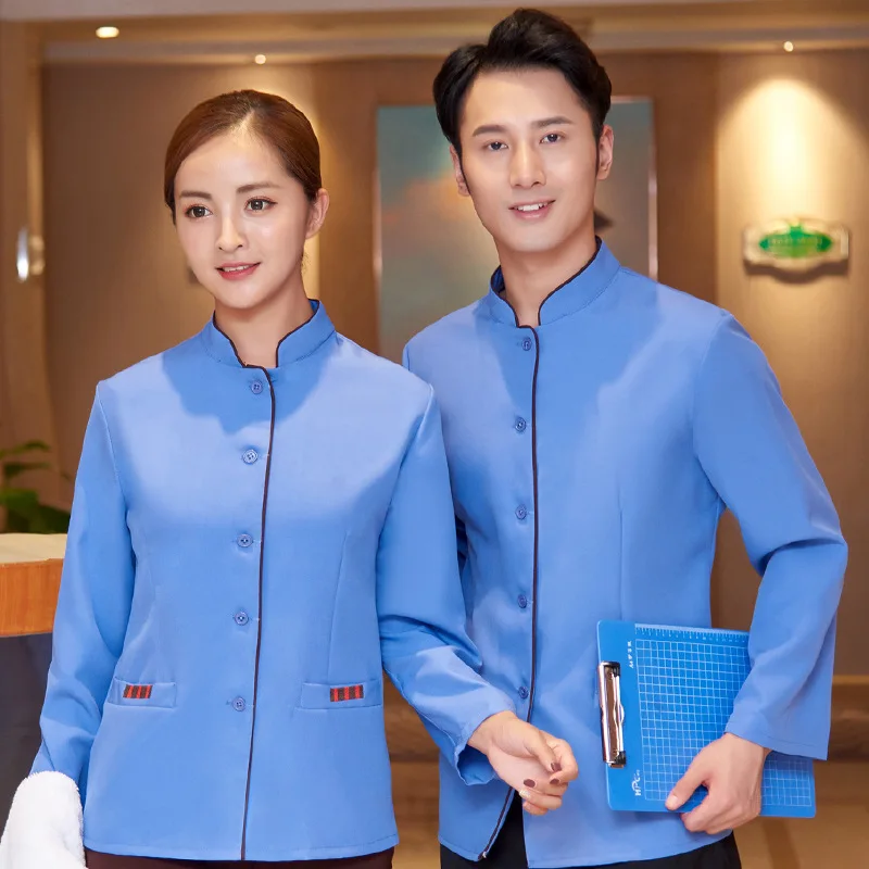 

Оптовая продажа униформы для уборщиков: рабочая одежда с длинным рукавом для гостиничных номеров, униформа для уборки и санитарии, спецодежда для уборщиков