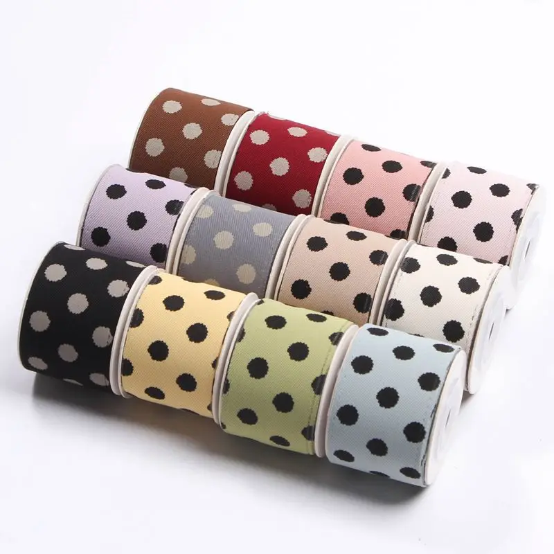 10 Yards 4cm Wave Point Dots 25MM 38MM Ribbons for Hair Bows DIY for Wedding Decoration Crafts Yard Decoration  Accessories