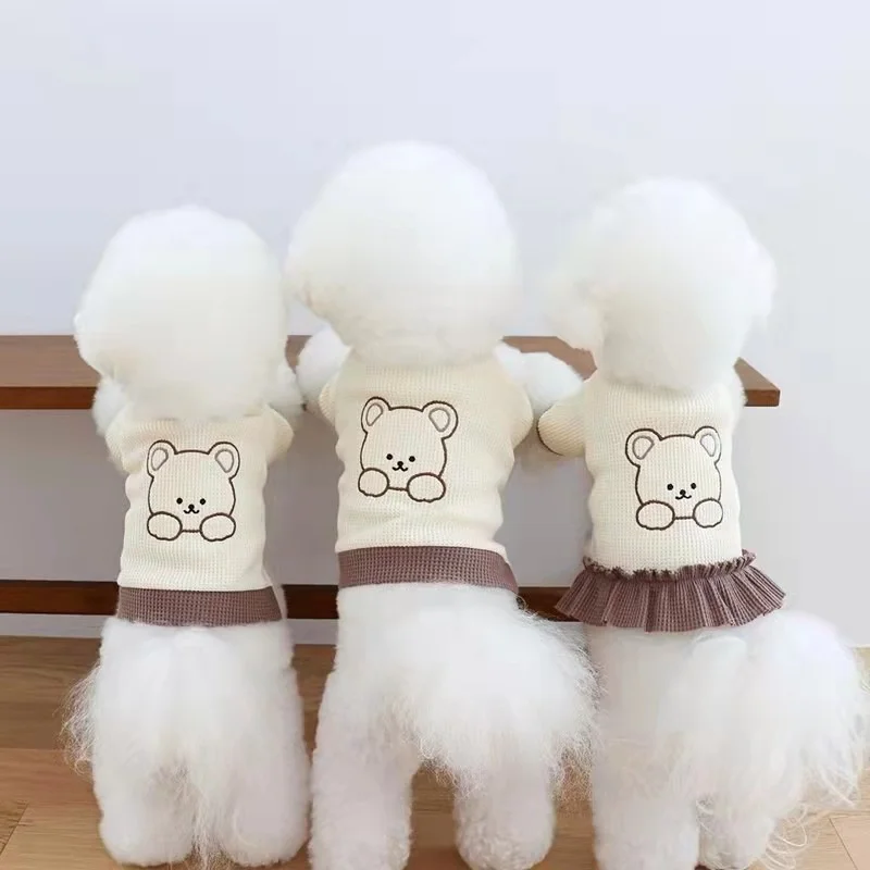 Dog Couple Skirt Waffle Clothes Pet Cat Clothes