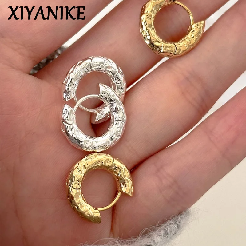 XIYANIKE Korean Irregular Hoop Earrings For Women Lady Summer Beach Fashion New Jewelry Girl Gift Party Birthday серьги женские