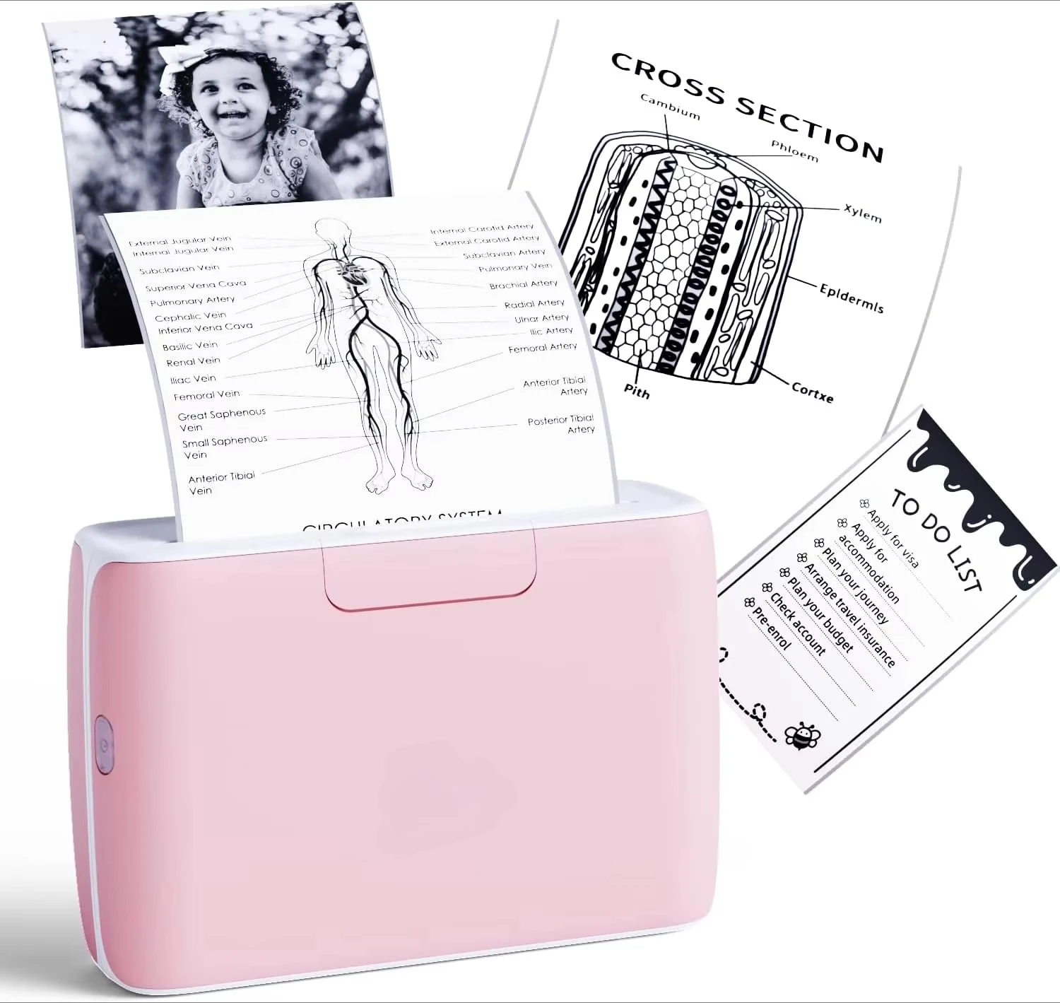 Phomemo M04S Thermal Pocket Printer 304dpi Thermal Printer Supports Files and Photos Printing