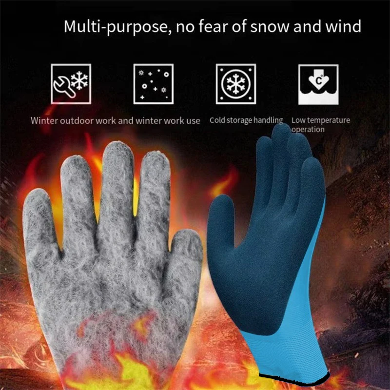 -30 ℃   الشتاء سميكة قفازات الصيد مقاوم للماء يندبروف Coldproof كامل فنجر قفازات ركوب الخيل الشتاء مبطن قفازات العمل في الهواء الطلق