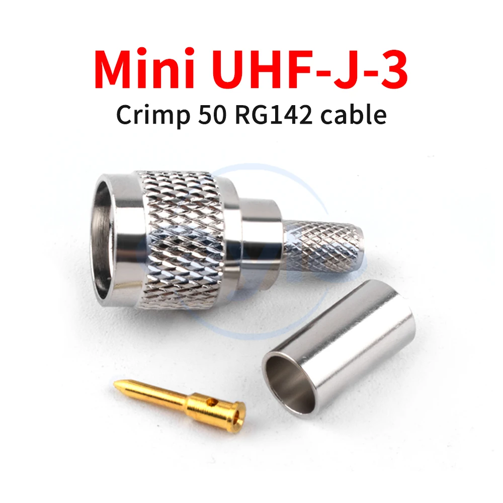 Mini UHF-J-3 MINI-M/SL16/UHF-J-3 crimped 50-3 RG142 cable RF connection (1 pcs)