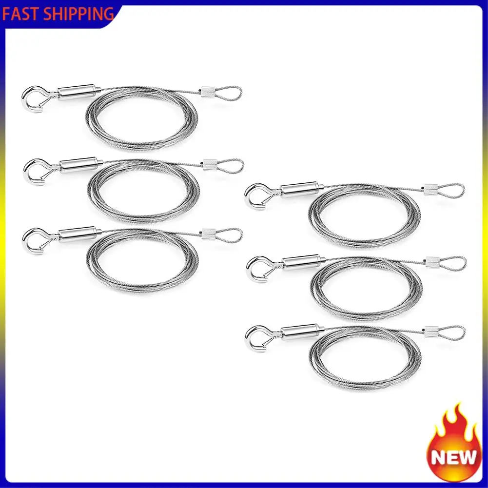 Hot Trend-6 uds cuerda de alambre de acero inoxidable de alta resistencia, cable colgante de imagen ajustable de 2M para lámpara de luz de Hardware colgante de espejo