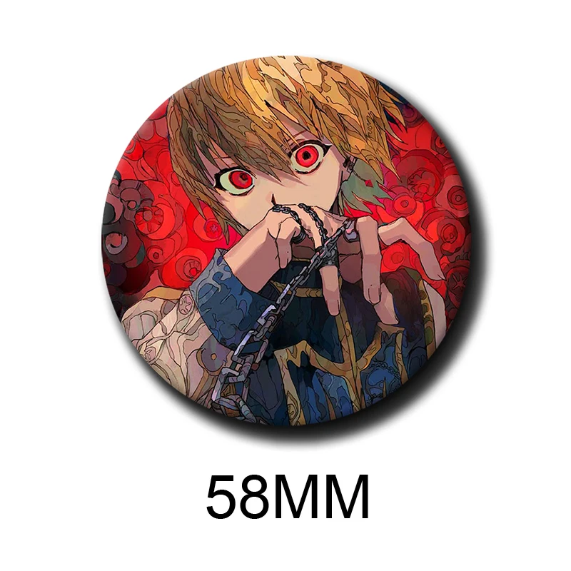 58mm New Cartoon Character Kurapika Button Pin Anime role Kurapika Brooch Creative Badge for Backpack Clothes Decoration Gift