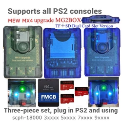 MX4 듀얼 슬롯 에디션 MG2BOX TF SD 카드 어댑터, 모든 PS2 콘솔용, 256G, 128G, 64G TF, SD + PS2 FMCB 카드 옵션 조합