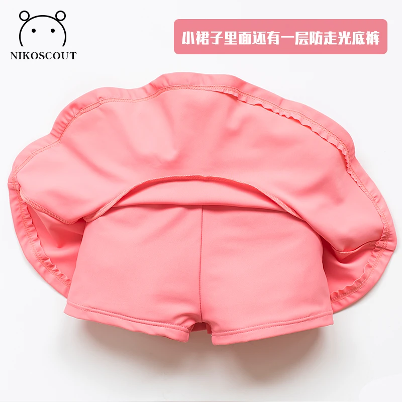 Children's Sun Protection Swimsuit Skirt Split Girls Quick-Drying Long-Sleeved Summer Cute Beach Children Conservative Princess Swimsuit