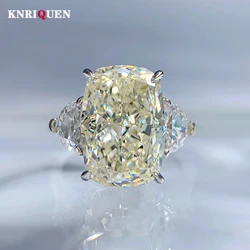 Bagues en diamant à haute teneur en carbone pour femmes, 2023 argent véritable, 9x13mm, blanc G, bande de mariage, fête, bijoux fins, cadeaux féminins, tendance 100%