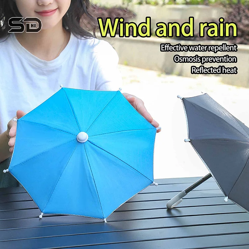 Universal Portable Phone Umbrella Stand Outdoor Riding Waterproof Sunshade Mobile Phone Umbrella Bracket Cellphone Holder