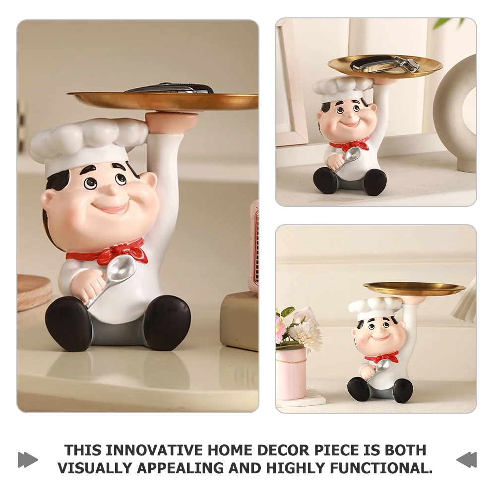 

Chef Storage Home Decor Trinket Dish Resin Jewelry Trinket Plate Decorative Key Ring Holder Dish Entryway Organizer