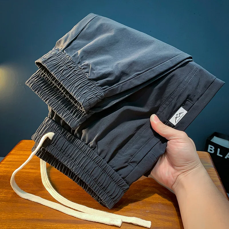 

2024New Casual Pants Men's Waist Drawstring Elastic Waist Loose Fashionable All-Matching Spring Summer Workwear Sports Pants