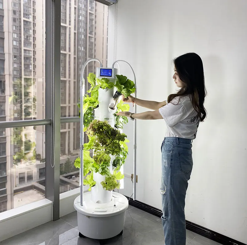 High Quality Aeroponic Tower Garden Vertical Hydroponic Tower With Lights and Wifi