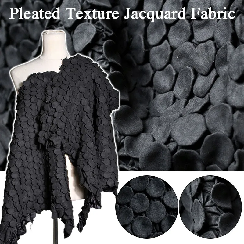 

55x55cm Jacquard Fabric Pleated Texture Clothing Designer Sewing DIY Polyester Material Dress Suit Designer Fabric Supplies