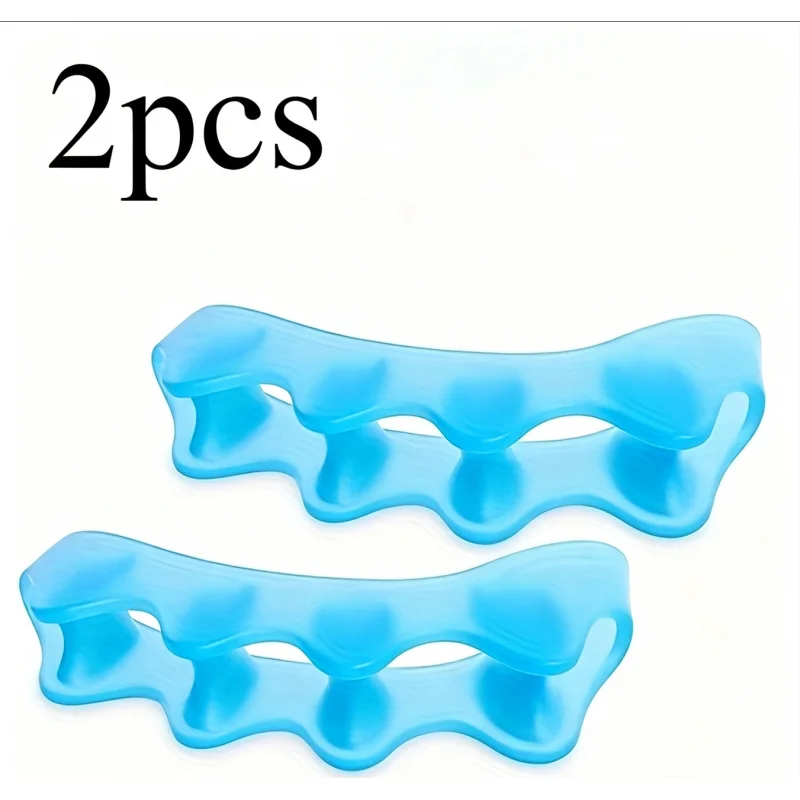 2PCS Silicone Toe Separators, Unisex Soft Shock Absorbing Anti Slip Anti Wear Lightweight Foot Cushion Insoles