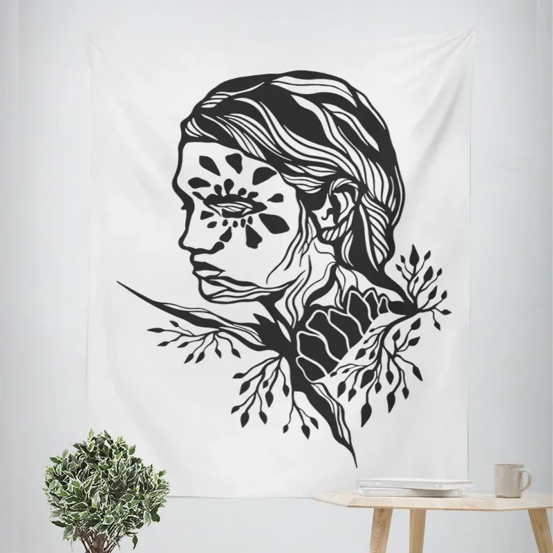 نسيج صورة امرأة تجريدية - ديكور ناعم ومتين لغرفة المعيشة أو غرفة النوم. هدية مثالية لمحبي الفن المنزلي الحديث #6