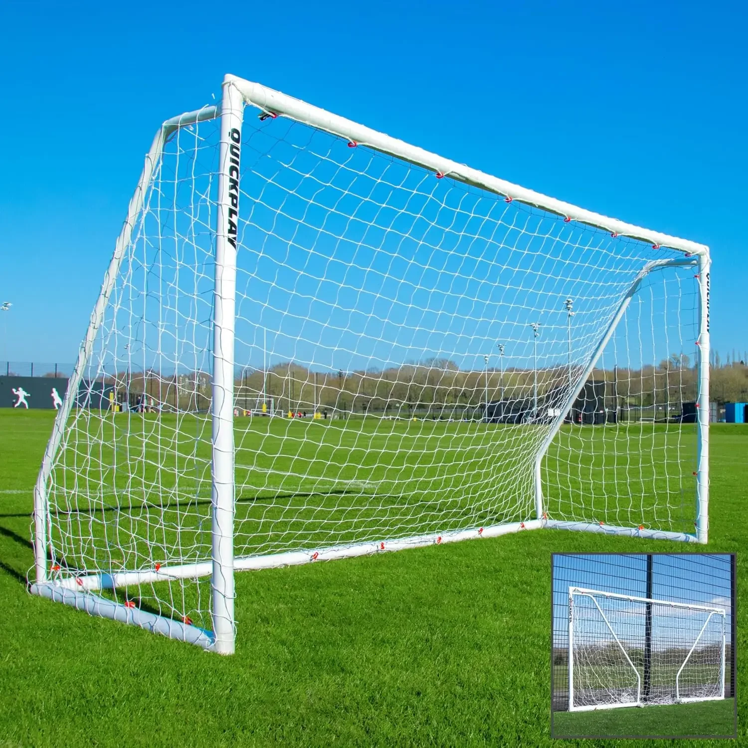 Q-Fold Match Soccer Goal - 30-Second Folding Design for Easy Setup | Portable Net for Backyard | Weatherproof Goal Post