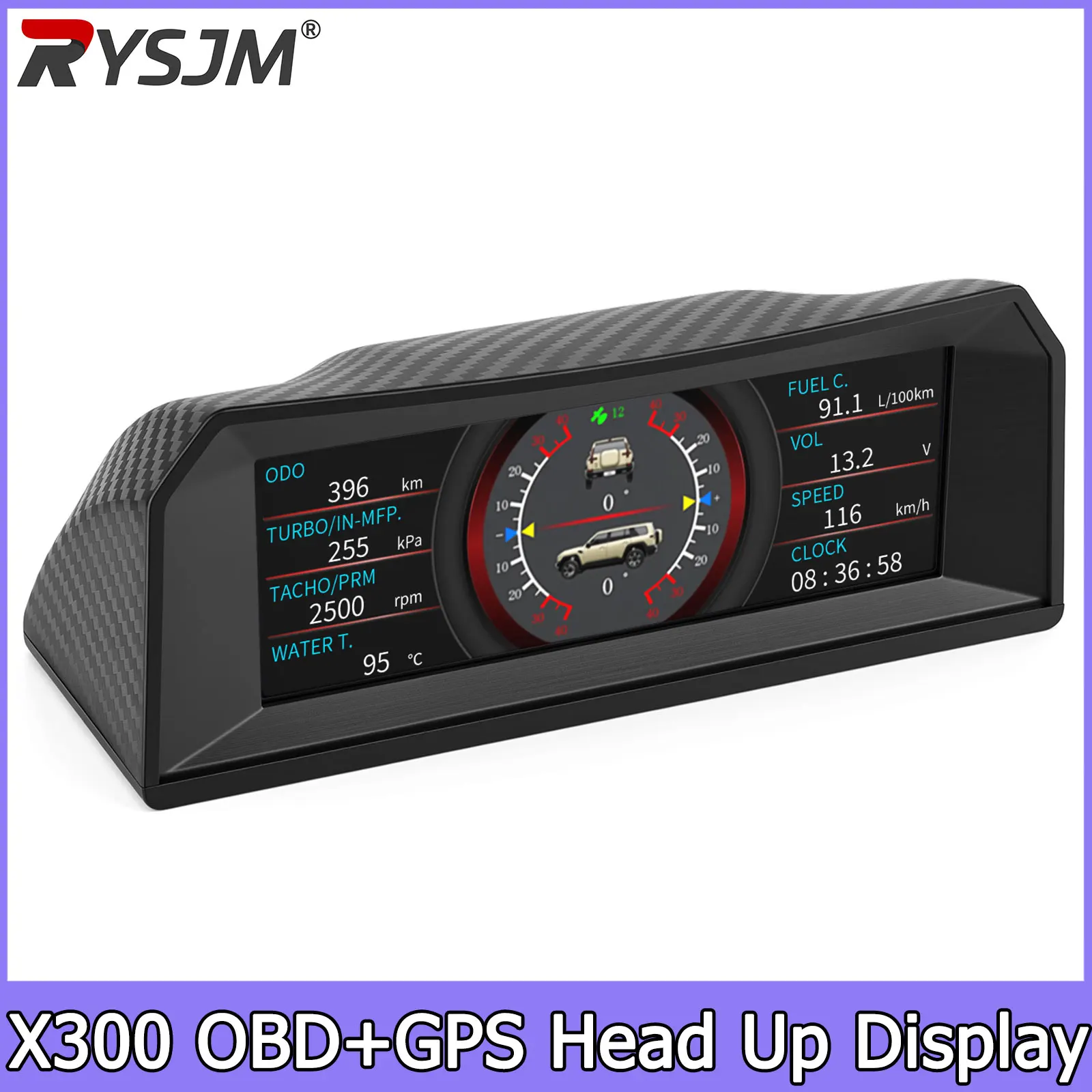 Universal OBD2&GPS Double Systems Meter X300 Speedometer Head Up Display Muti-function Gauge Water Temp Turbo Car HUD