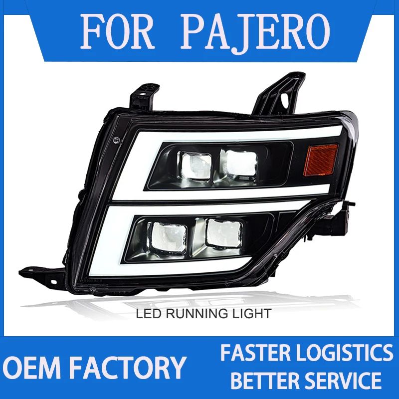 

Car Lights For Pajero V93 V97 V87 2009-2021 LED Headlight Assembly Plug and Play with DRL Projectors Dynamic Turning Headlights