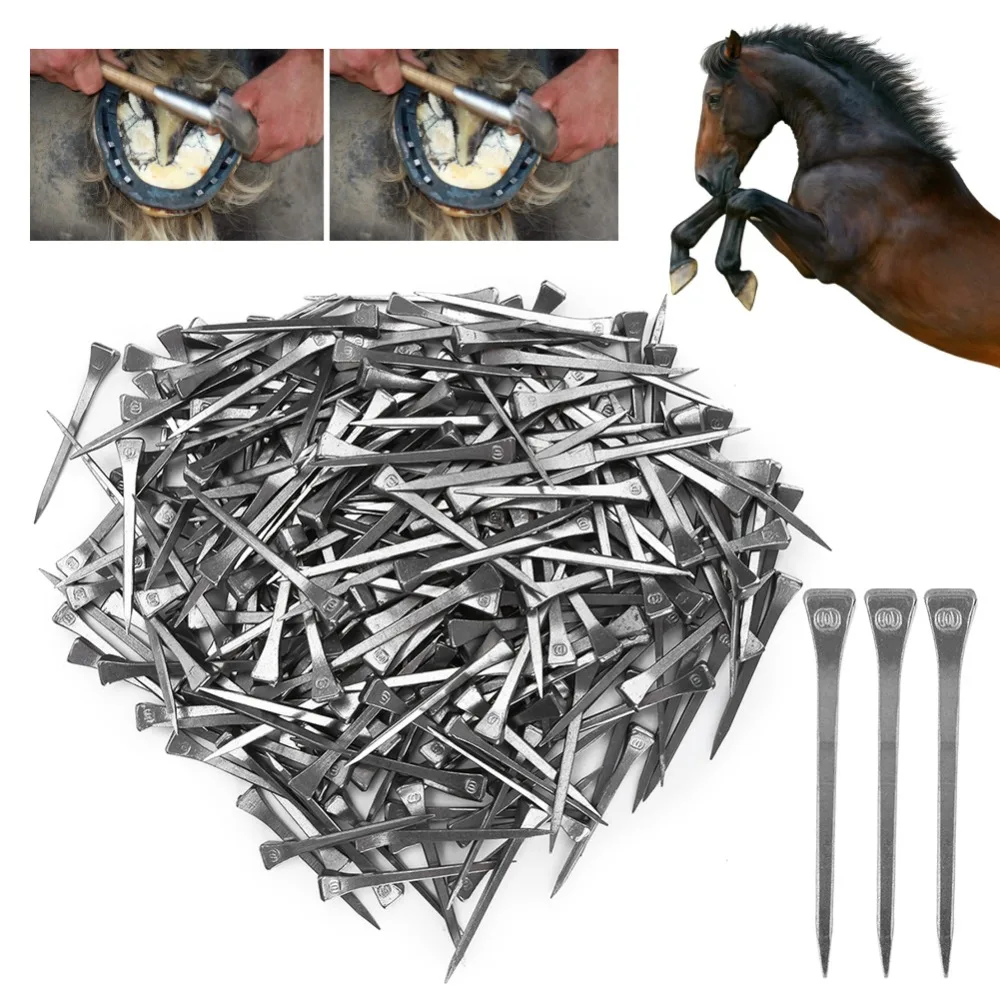 250pcs Steel Horseshoe Nails High Tensile Strength E6 Size Steel Horseshoe Nails Precise Fabrication Lightweight